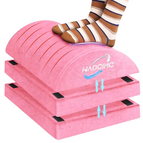 Foot Rest for Under Desk at Work, Foot Stool with Washable Cover, Comfortable Office Desk Accessories, Footrest with 3 Adjustable Heights, for Offices Gaming Chair, for Leg Support - color: Pink