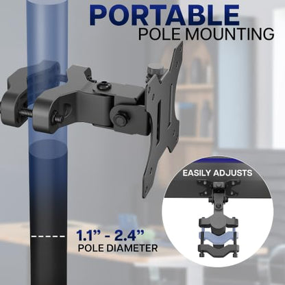 VIVO Black Pole Bracket Monitor Mount for 17-32 in Screen, MOUNT-POLE01