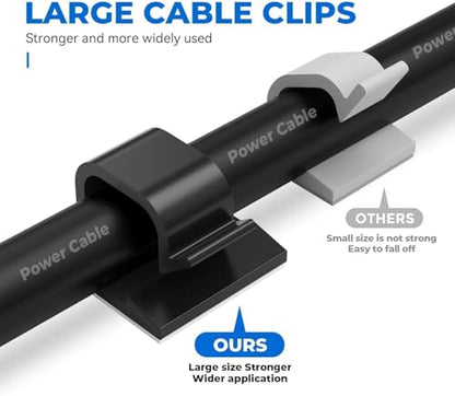 100Pack Adhesive Cable Clips, Wire Holders for Desk Wall Car, Black - color: Black, size: 100Pack
