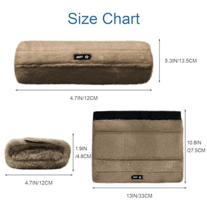 SPRING SEAON Wheelchair Armrest Pads Covers Fuzzy Desk Chair Arm Pads Soft - color: Brown