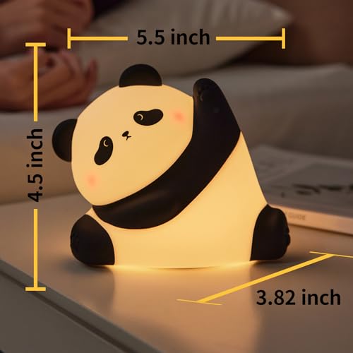 Cute Panda Silicone Night Light, 3-Level Dimmable Soft Light, Timed, Rechargeable, Bedside Touch Lamp, Creates a Cozy Ambiance, Ideal Decoration and Gift for Kids, Boy, Girl, and Friend - style: Panda Shape