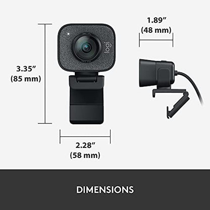 Logitech StreamCam Premium Webcam for Streaming and Content Creation, Full HD 1080p 60 fps, Works with Microsoft Teams, Google Meet, Zoom, Nintendo Switch 2’s new GameChat mode, for PC/Mac – Graphite - color: Graphite