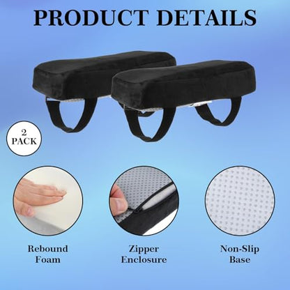 2 Pack Thick Armrest Pads Memory Foam Office Chair Arm Pads - Office Chair Armrest Covers Provide Elbow Cushion and Relieve Pressure, Ergonomic Desk Chair Arm Covers - Gaming, Computer Chair Rest Pads