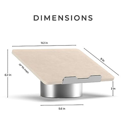 HumanCentric Laptop Riser for Desk, Maple Wood Top Space Gray Aluminum Base - color: Maple