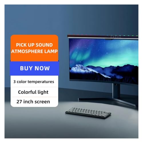 RGB Computer Monitor Light Bar Music Rhythm Dimmable Screen Hanging Desk Lamp for Gaming Reading - color: Curved RGB 60CM