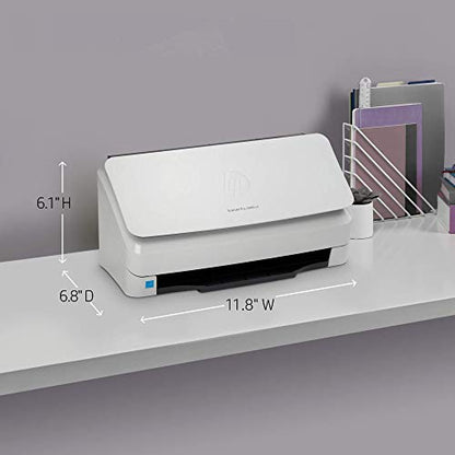 HP Scanjet Pro 2000 s2 Sheet-Feed Scanner (6FW06A), Light Grey, Small (Renewed)