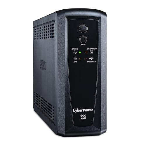 CyberPower CP900AVR AVR UPS Battery Backup and Surge Protector | 900VA 560W UPS with 8 outlets and AVR technology for workstations, networks and home entertainment - style: CP900AVR