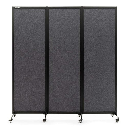 Room Partition 2.0 Upgrade Version,6'L* 6'7"H,3 Panel,Dark Grey - color: Dark Grey, size: 3