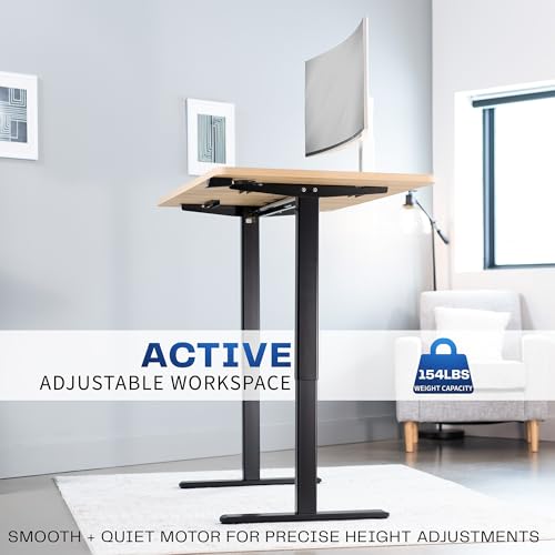 VIVO Light Wood 60 x 30 in Standing Desk, DESK-KIT-0B6C - color: Light Wood Top / Black Frame, size: 60 x 30 inch