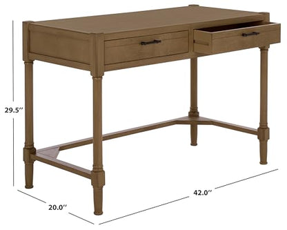 SAFAVIEH Home Collection – Filbert Desert Brown Writing Desk, 2-Drawer Traditional Desk, Classic Home Office Design (DSK5701G) - color: Desert Brown