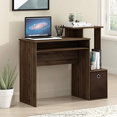 Furinno Econ Multipurpose Home Office Computer Writing Desk, Columbia Walnut/Dark Brown, 15.8"D x 39.4"W x 34.09"H - color: Columbia Walnut/Dark Brown, size: 30"Wide Tabletop