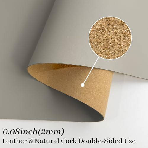 Bloss Grey Desk Mat, Leather Desk Pad, Desk Matt for Desktop, Waterproof Desk Pad Mat, Computer Mat for Office Work/Home/Decor/Desk Protector/Cover(31.5 x 15.7 Inches) - color: Light Grey-woodgrain Base, size: 31.5" x 15.7"