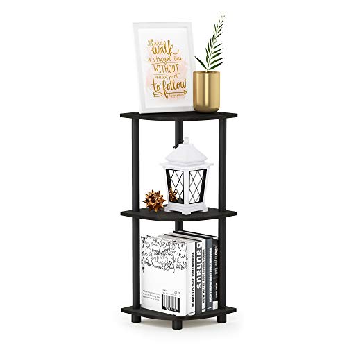 Furinno Turn-N-Tube Toolless Assembly 3-Tier Storage Shelves, Espresso - color: Espresso/Black, size: 3-Tier