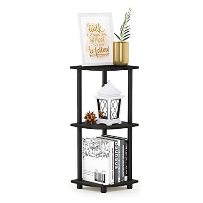Furinno Turn-N-Tube Toolless Assembly 3-Tier Storage Shelves, Espresso - color: Espresso/Black, size: 3-Tier
