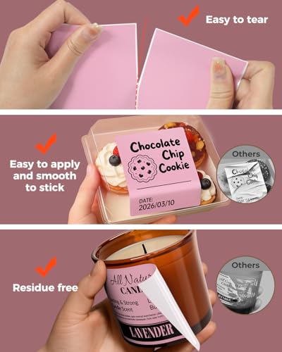 MUNBYN 4x3 Thermal Labels, 500 Sheets/1 Roll, Pink - color: Pink, size: 4x3"