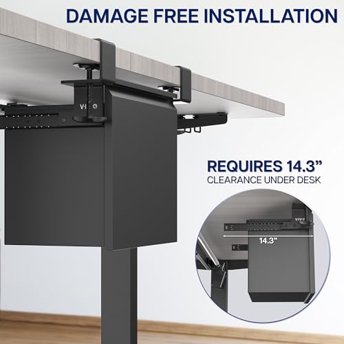 VIVO Black Clamp-on Under Desk Filing Cabinet, MOUNT-FCD1C-B - style: Desk Clamp