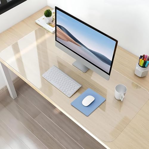 AHWEKR Transparent Desk Pad, 11in x 32in, PVC, Non-Slip, Heat Resistant & Waterproof - color: Clear Desk Mat 1mm, size: 11in x 32in