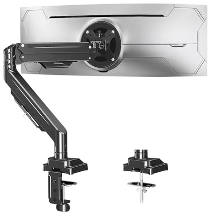 Single Monitor Mount for Max 43" Ultrawide Computer Screens | Hold up 2.2-33lbs Premium Monitor Arm Full Motion Gas Spring Heavy Duty Desk Mount Adjustable VESA Mount 75x75/100x100mm - style: Max 43"