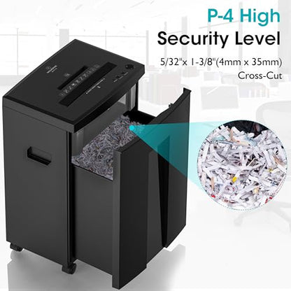 WOLVERINE SD9113 P4 Cross Cut Paper Shredder, Quiet,18 Sheet, 60 Min, Black - color: Black