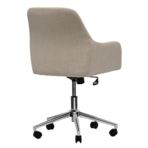 Workspace by Alera Mid-Century Task Chair, Supports Up to 275 lb, 18.9" to 22.24" Seat Height, Cream Seat, Cream Back