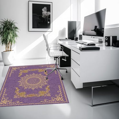 Chair Mat for Hardwood Floor, Office, Carpet, Desk, Computer, Gaming, Under Desk Rug Protector, Purple, 36"x48" - size: 36“x48”