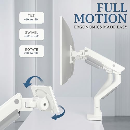 VIVO PRO Heavy Duty, Premium Dual Ultra-Wide Monitor Tension Arm, 24 inch to 38 inch Screens, Holds 59.4 lbs per Arm, Desk Mount Monitor Stand for 2 Ultrawides, White, PRO-ST245W - color: White