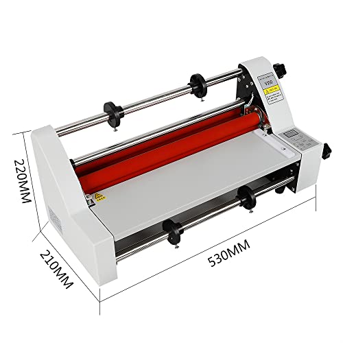 TFCFL V350 Hot Cold Roll Laminator, 13.6" Electronic Laminating Machine Single & Dual Sided 350mm Laminator for School Office, Digital Display Temperature Control with 4 Rollers