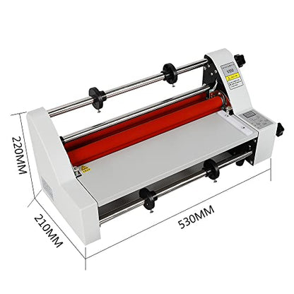 TFCFL V350 Hot Cold Roll Laminator, 13.6" Electronic Laminating Machine Single & Dual Sided 350mm Laminator for School Office, Digital Display Temperature Control with 4 Rollers