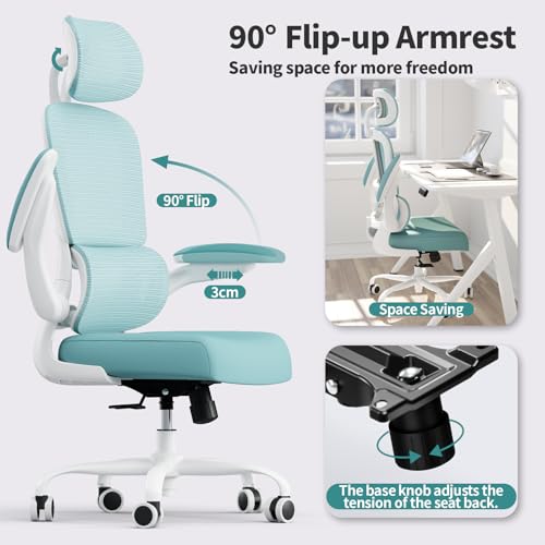 TRALT Office Chair Ergonomic Desk Chair - Gaming Chair with Lumbar Support - color: Blue