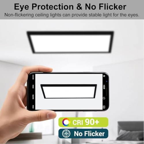 GT-Lite 2'x4'5500 Lumen LED Flat Panel,Flush Mount and Drop Ceiling - color: Black 1 Pack, size: 2x4 Feet