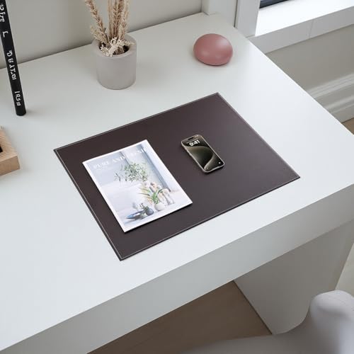 KINGFOM Desk Pad & Mat 24" x 18" Protector Large Mouse Pad PU Leather for Desktops and Laptops (Brown) - color: Brown-a111