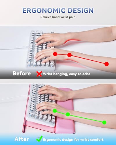 Laborio Computer Keyboard Wrist Rest, Keyboard Riser Stand for Desktop - color: Pink