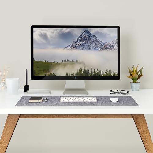 Premium Felt Desk Mat | Large 15.75" x 36" | Multifunctional Desk Pad for Home Office | Mid Gray - color: Mid Gray, size: 15.75" x 36"