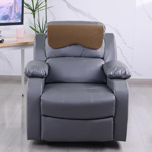HOMBYS Cervial Neck Pillow for Recliner, Foam Headrest Cushion for Sleeping, Medium Firm Neck Support for Couch, Office Chair and Car, Non-Slip Backing and Elastic Straps, Coffee - color: Coffee Color