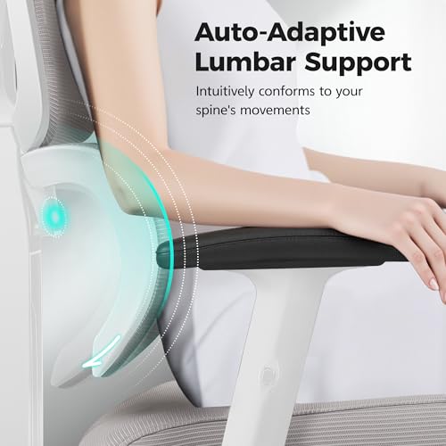 Ergonomic Office Chair High Back Desk Chair with Lumbar Support, Breathable Mesh Computer Chair with Adjustable Armrests Height, Reclining Swivel Big and Tall Gaming Chair for Home Office(Gray) - color: Grey