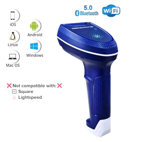 ScanAvenger 1D and 2D Portable Wireless Bluetooth Barcode Scanner: 3-in-1 - Cordless, Rechargeable Scan Gun for Inventory Management - Wireless, Handheld, USB Bar Code/QR Code Reader - Hand Scanner - style: 1D&2D With Replaceable Battery & No Next Gen Sta