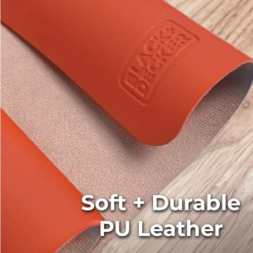 BLACK+DECKER Small Travel Desk Mat, Office Desk Pad, (12"x 20") Coral | Computer Mat, Laptop Pad for Mobile Office, Computer Furniture Protector, Compact for Carry-On Bags, Ideal for Travel & Work