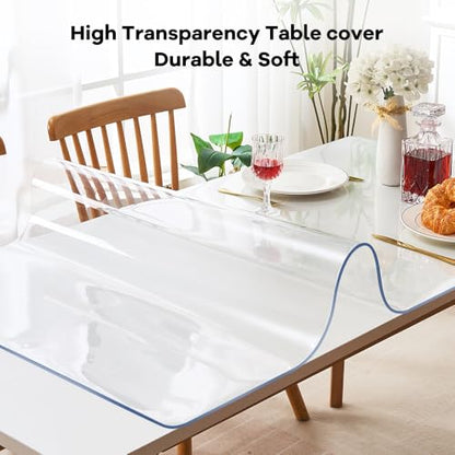 Plastic Clear Chair Mat 30x60 Crystal Clear Plastic Dining Table Cover Protector Office Desk Pad Mat Rectangle Vinyl Table Cover 5 Foot Table PVC Desk Writing Mat Wood Side End Coffee Kitchen Table - color: Clear, size: 30" x 60"