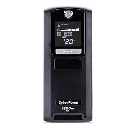 CyberPower CP1500GAVR Line‑Interactive UPS Battery Backup | 1500VA/900W, AVR, 10 Outlets, LCD Display, Mini-Tower, UL Certified - size: 1500VA