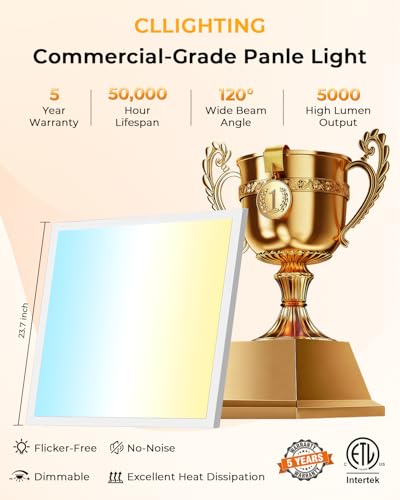 2x2 LED Flat Panel Light 2Pack 5CCT Selectable, 0-10V Dimmable | 5000LM, 3000K/3500K/4000K/5000K/6300K Adjustable, 20W/25W/30W/35W/40W Selectable, Recessed Drop Ceiling Lighting for Office - size: 2 Feet by 2 Feet