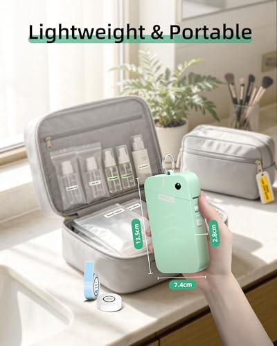 ORGSTA S001 Label Maker Machine with Tape, Portable Bluetooth Label Maker - color: Green