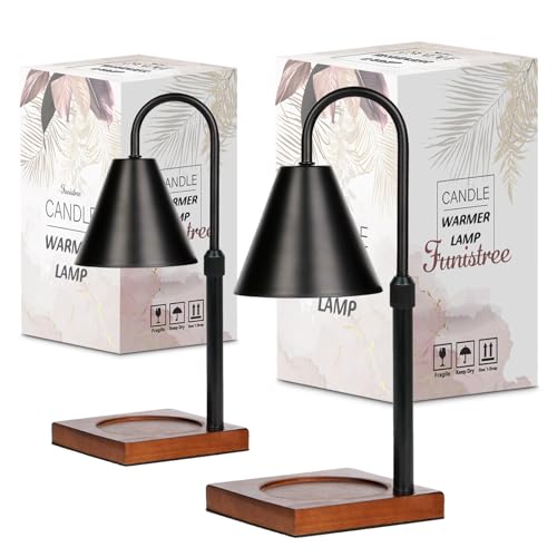 Modern Candle Warmer Lamp 2 Pack, Dimmable Candle Lamp Warmer with Timer, Christmas Birthday Gifts for Women Who Have Everything, Height Adjustable Candle Lamp, Cozy Living Room Bedroom Decor - color: 06 Black