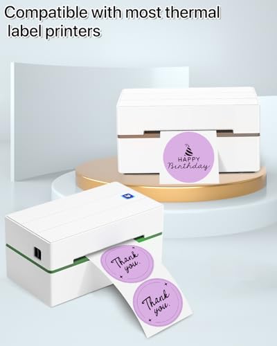 iEager 3 Inch Purple Circle Thermal Labels, Durable Round Thermal Label - color: Purple, size: 3 INCH