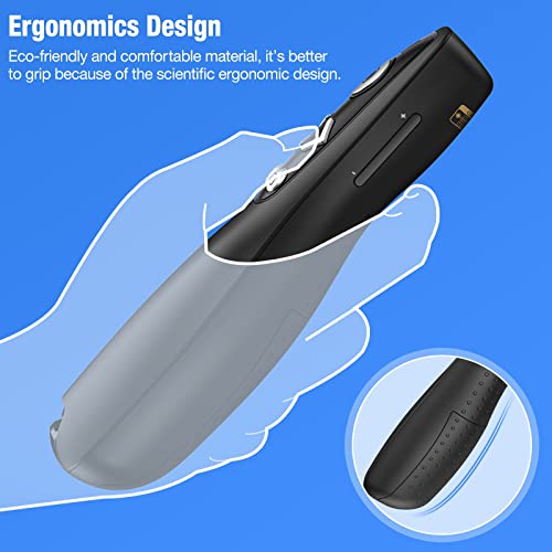 Wireless Presenter Clicker with Digital Pointer for TV/LED/LCD, Spotlight, Magnifier, Annotation, Software Preloaded on 4GB USB Drive, Page Up/Down & Volume Control, Compatible with Windows/Mac - color: Black+Digital