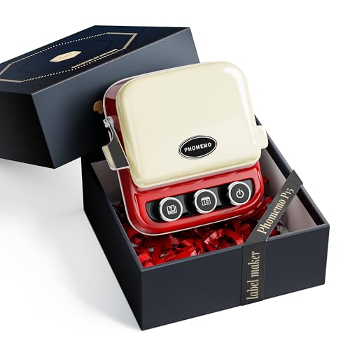 Phomemo P15 Ribbon Printer, Bluetooth Label Maker for Gift Wrap & Business - color: Retro Red