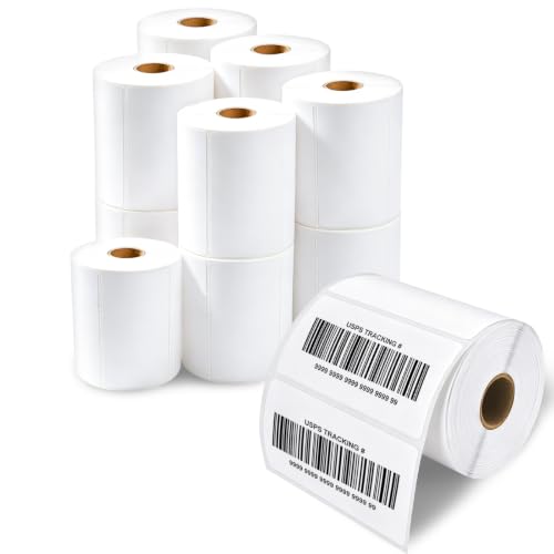 ESSENTIAL 4" x 2" White Direct Thermal Labels for Barcodes, Address | Permanent Adhesive, Shipping Labels, Compatible with Zebra, Rollo and Other Desktop Printers, 750 Labels of Roll, 12 Rolls - size: 4"x2"-750 Labels/ Roll