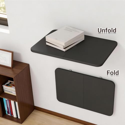 Neoaider Wall Mounted Folding Desk 23.6” x 15.7”, Black - color: Black, size: 23.6" x 15.7"