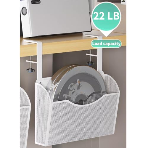 INLDY Under Desk Drawer, Desk Side Storage, Hanging Desks Organizer, Clamp On Mesh Metal Desks Organizer for Office and Home (Black)