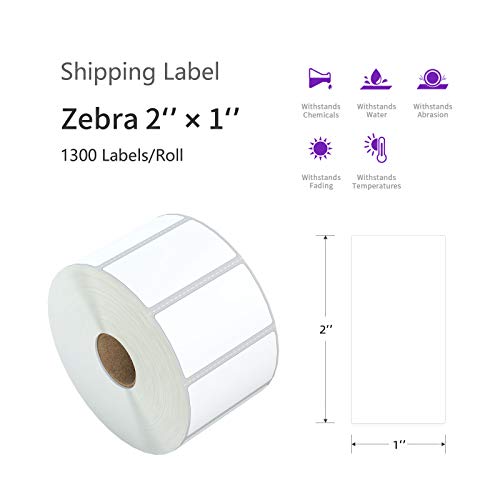 AveneMark 12 Rolls 2" x 1" Direct Thermal Labels for ZB ZD411 LP2824 ZD421 GK420D Barcodes Postage Address Shipping Labels Compatible with Rollo & Zebra Desktop Printers Adhesive - 1300 Labels/Roll - size: 2"x 1"(12 Rolls-15600 Labels)