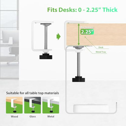 KEEGH 16 in Under Desk Cable Management Tray, Metal Cable Tary, 1 Pack - color: White, size: 1 Pack